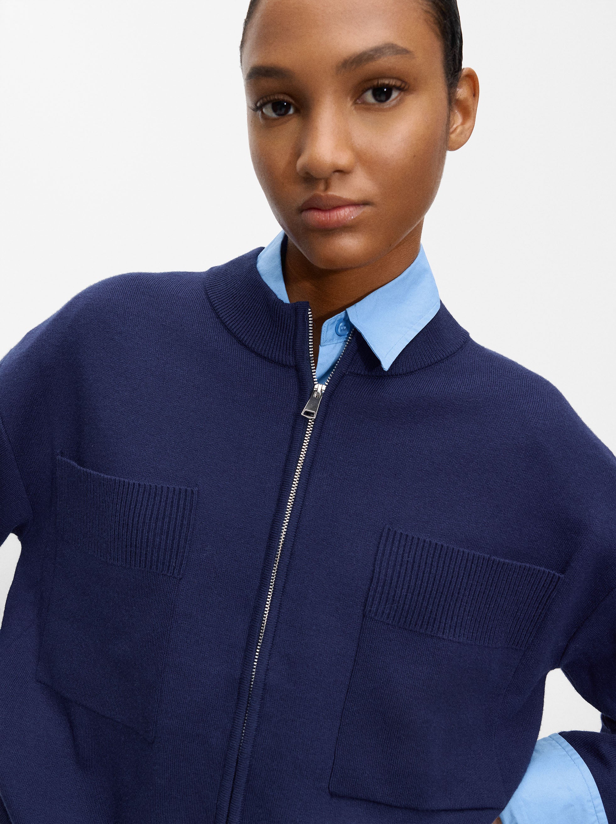 Cárdigan De Punto Con Bolsillos