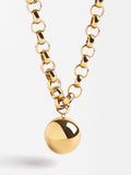 Collar Largo De Eslabones Con Esfera