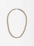 Collar Trenzado Bicolor - Acero Inoxidable