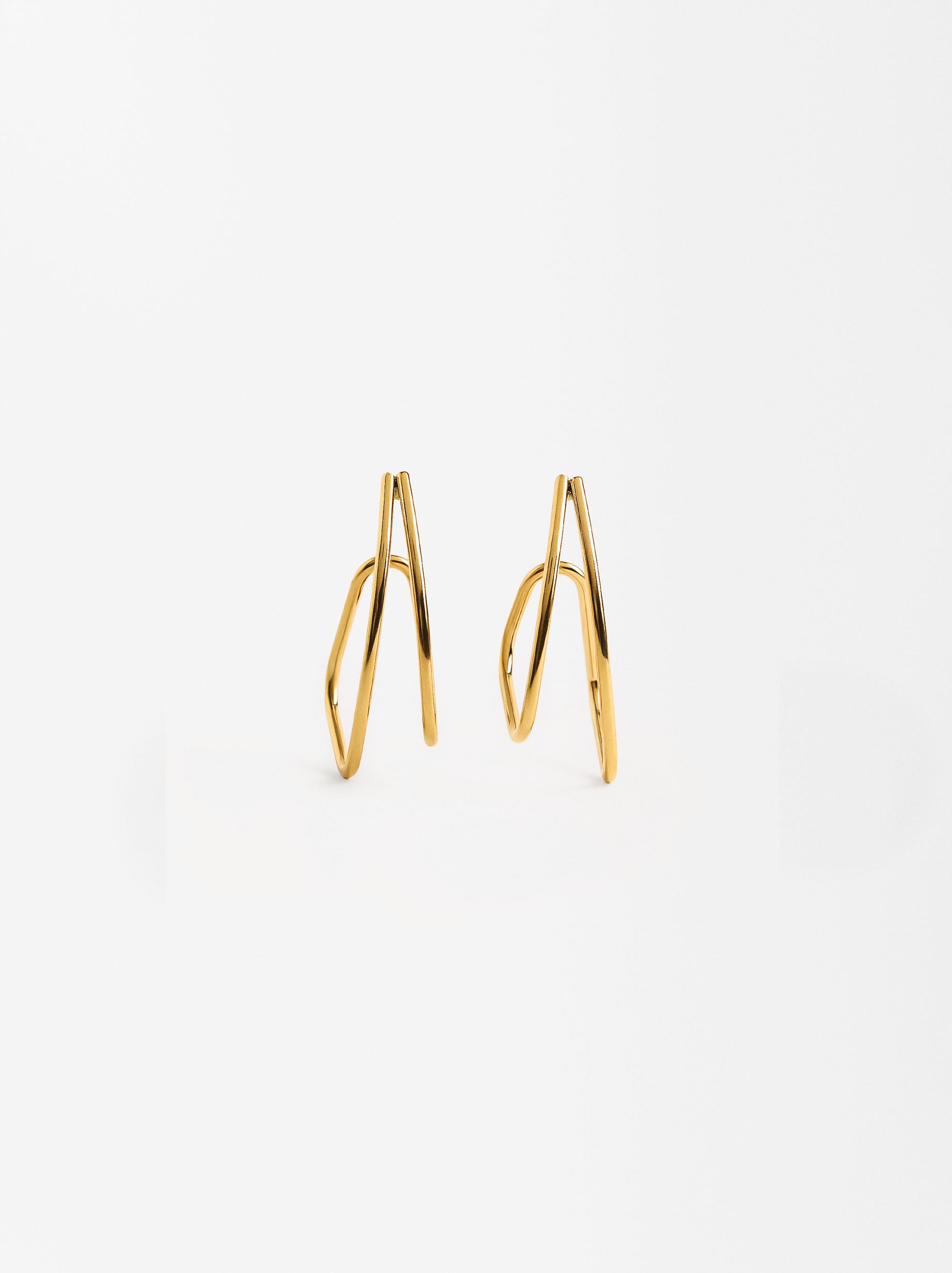 Aretes Efecto Doble - Acero Inoxidable