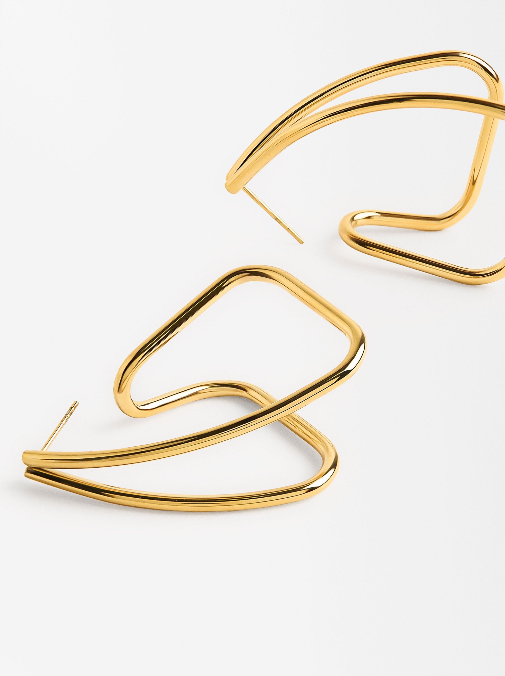 Aretes Efecto Doble - Acero Inoxidable
