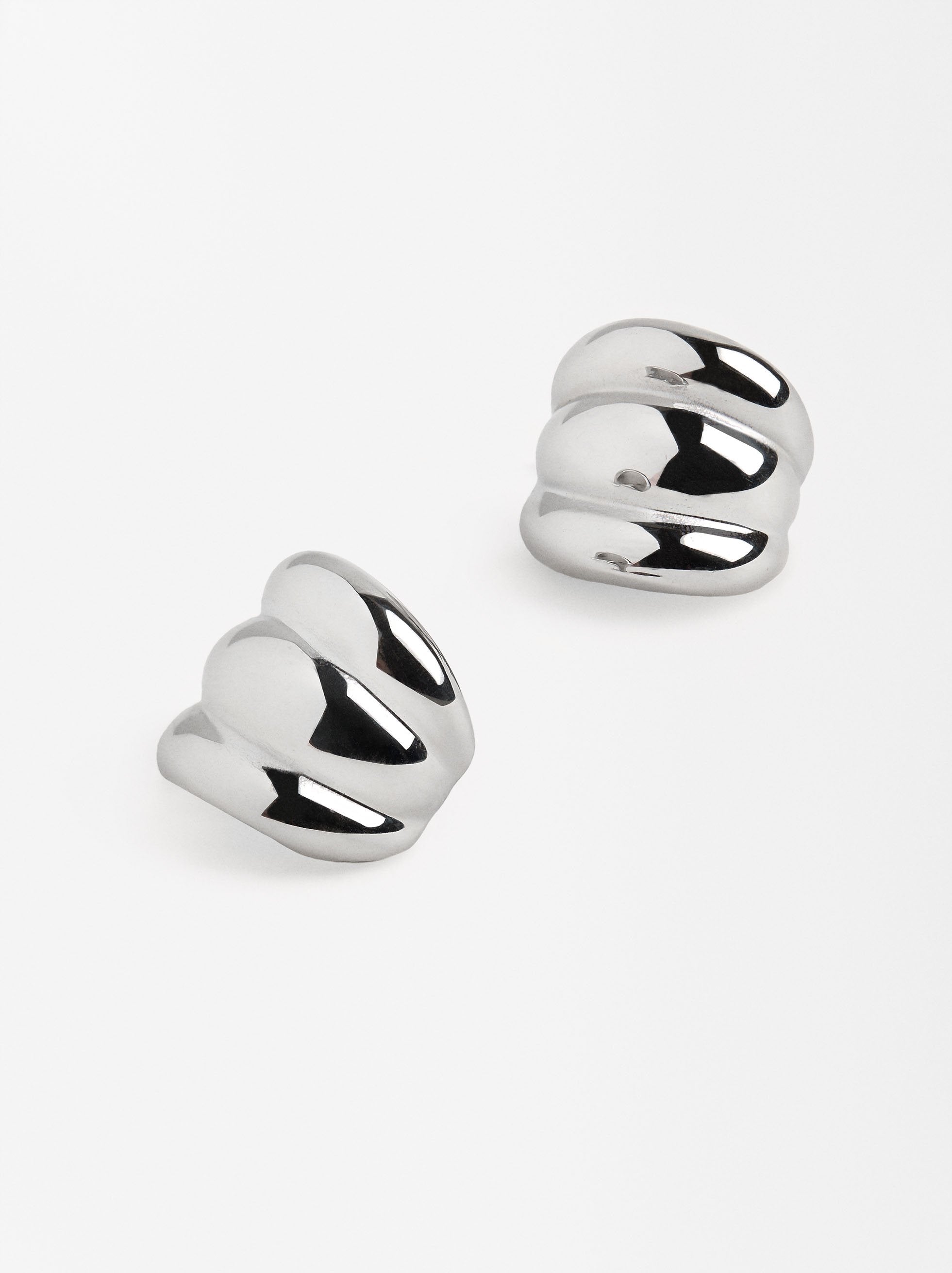 Aretes Abiertos Con Efecto Triple - Acero Inoxidable