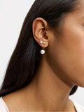 Set De Aretes Con Perlas De Agua Dulce - Acero Inoxidable