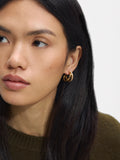 Aretes Con Cristales Efecto Doble - Acero Inoxidable