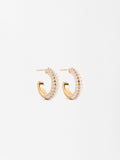 Aretes Con Perlas De Agua Dulce - Acero Inoxidable