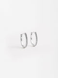 Aretes Medianos Con Cristales - Acero Inoxidable