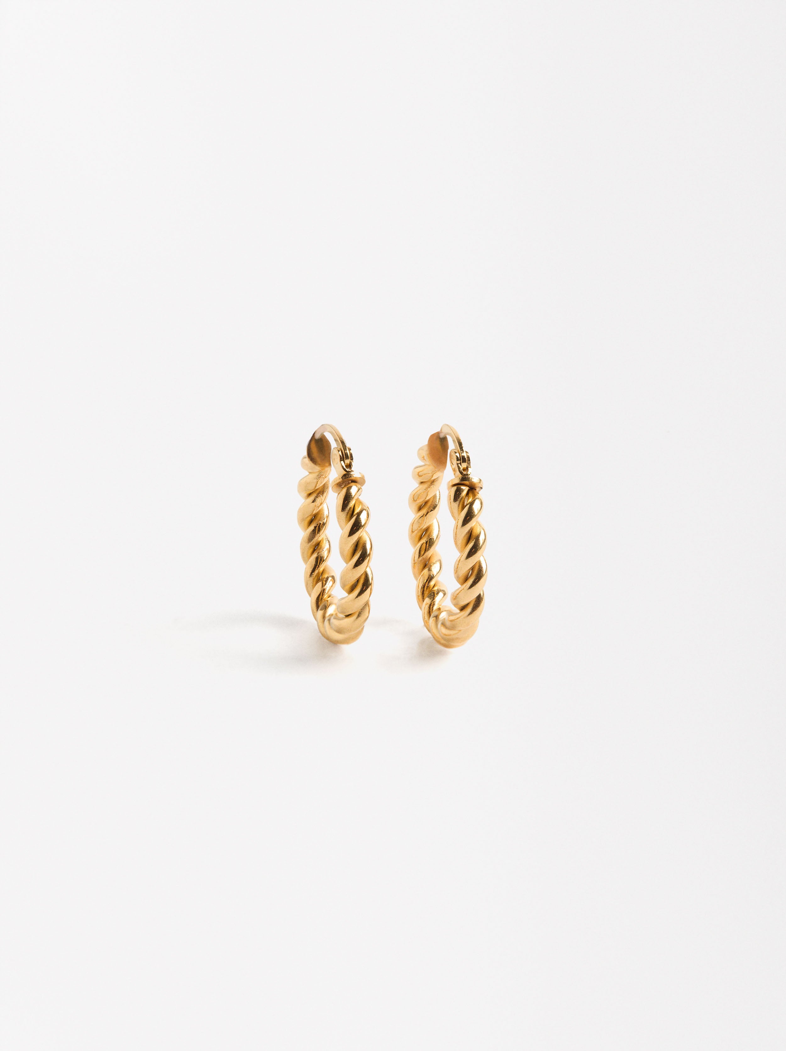 Aretes Medianos Trenzados - Acero Inoxidable