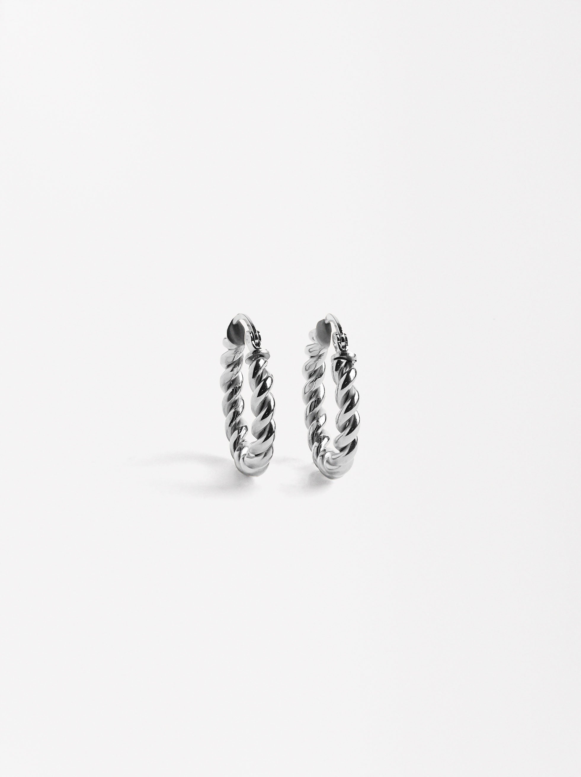 Aretes Medianos Trenzados - Acero Inoxidable