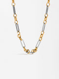 Collar De Eslabones Bicolor - Acero Inoxidable