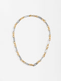 Collar De Eslabones Bicolor - Acero Inoxidable