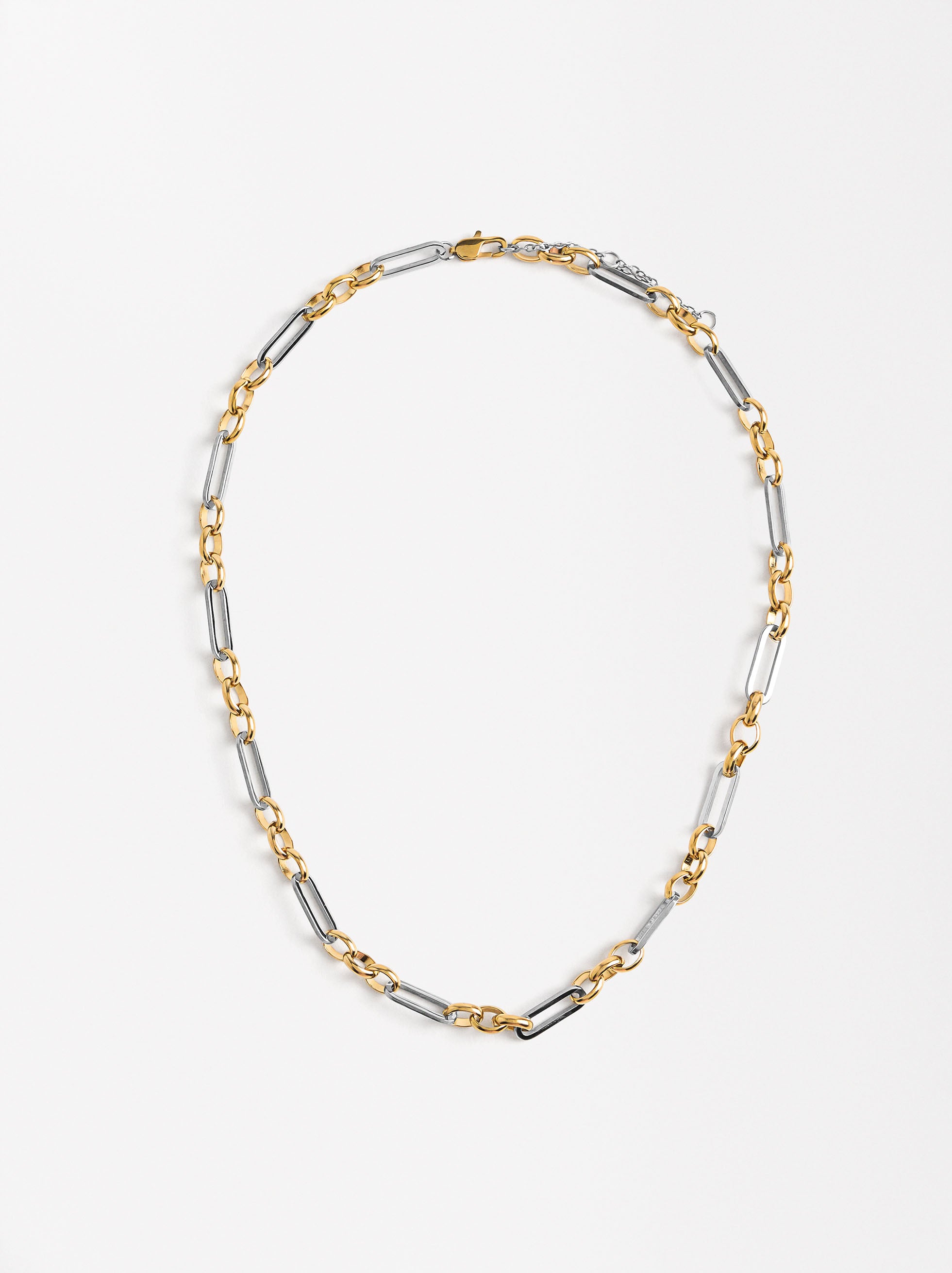 Collar De Eslabones Bicolor - Acero Inoxidable