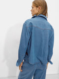 Camisa Denim De Manga Larga