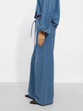 Pantalón Denim Con Cordón