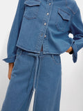 Pantalón Denim Con Cordón