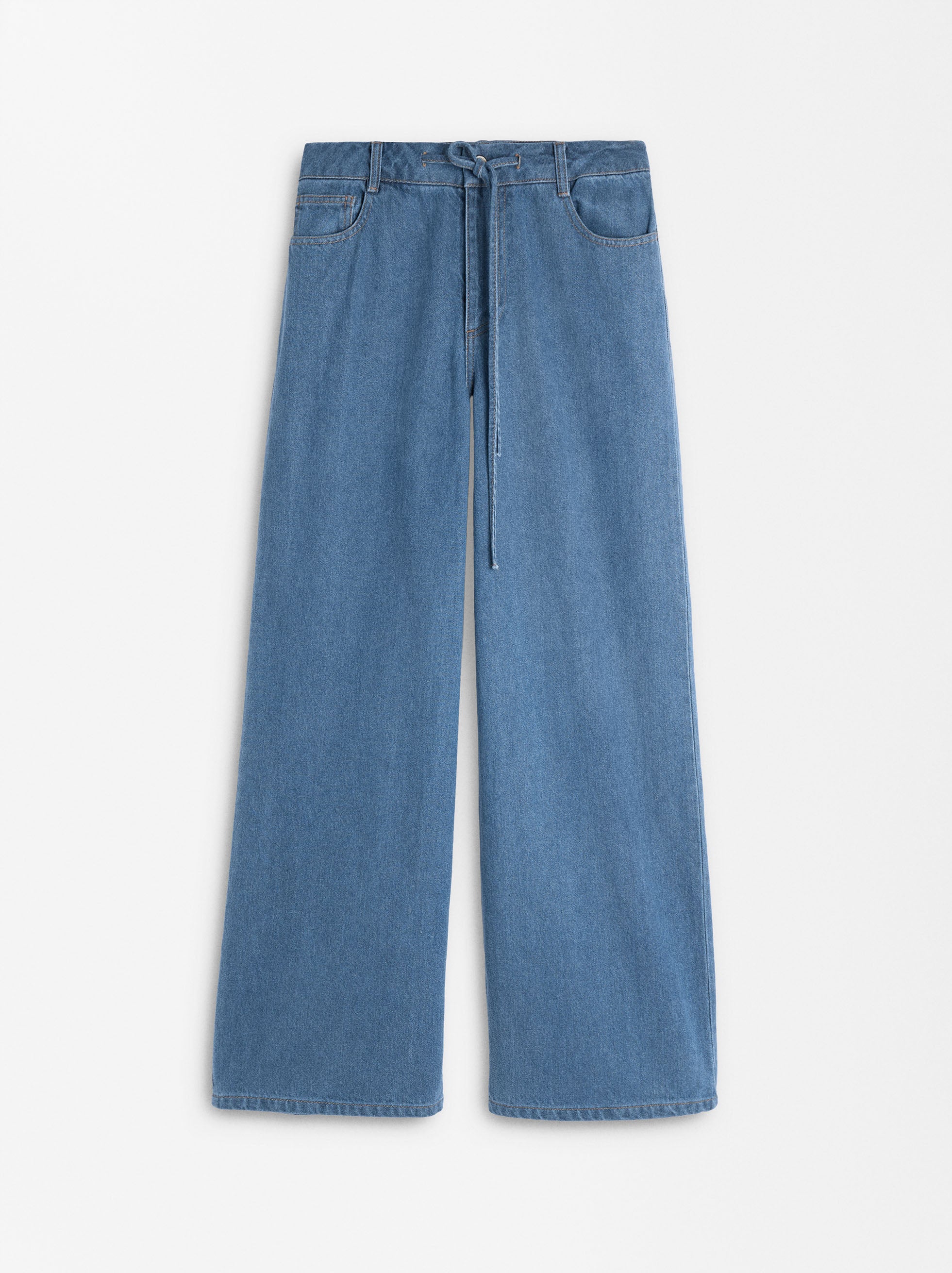 Pantalón Denim Con Cordón