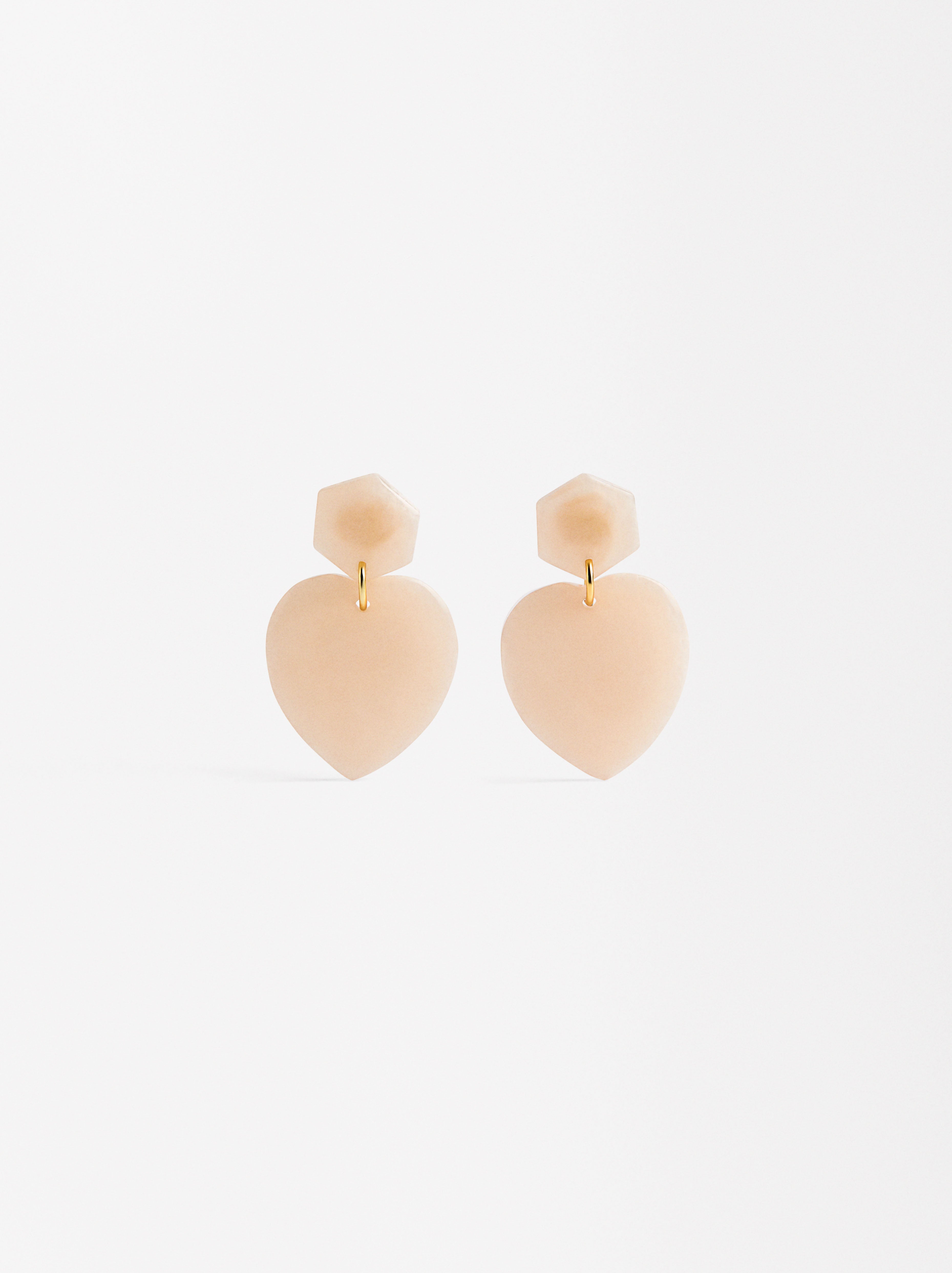 Aretes Largos De Corazón