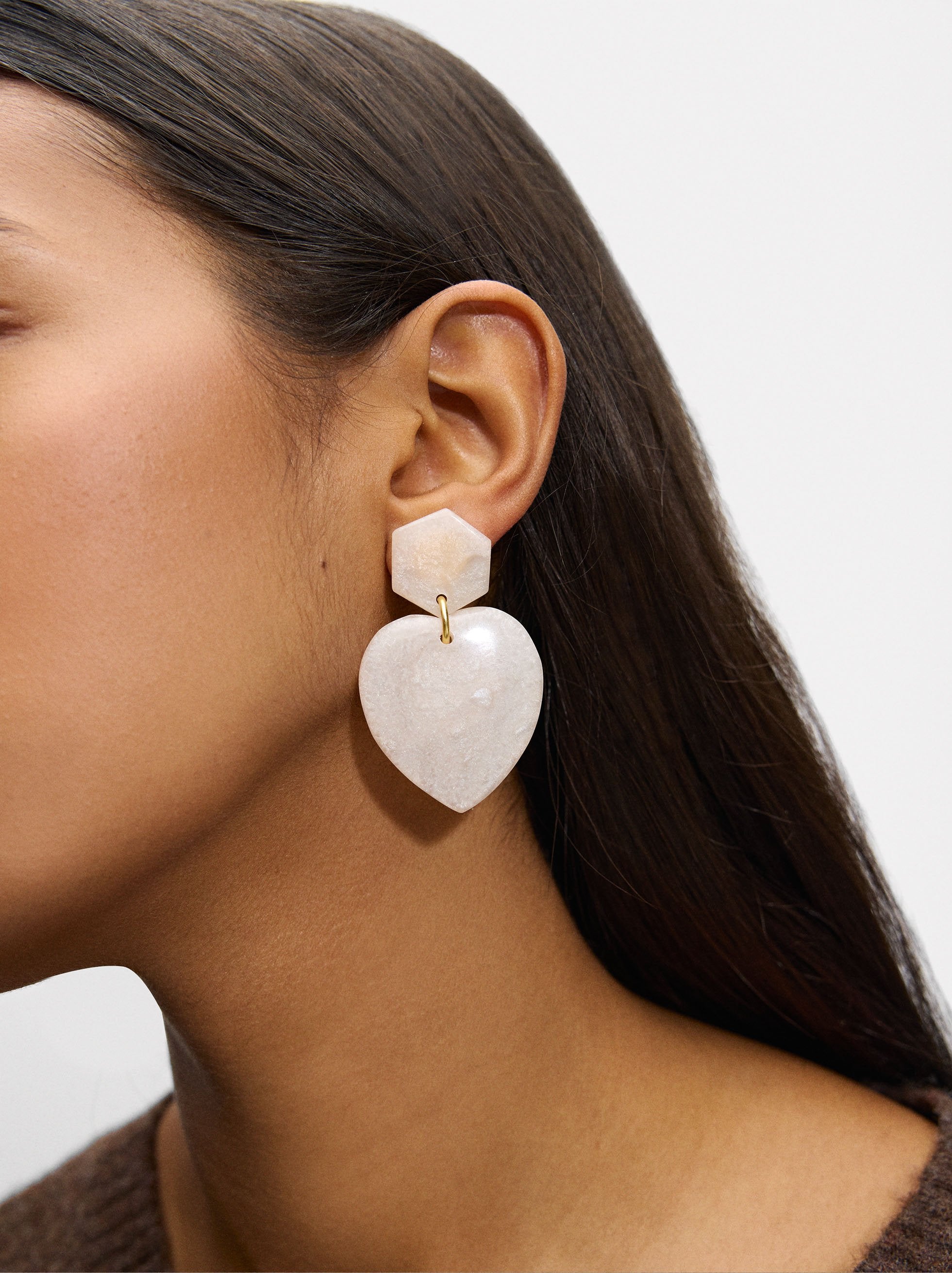 Aretes Largos De Corazón
