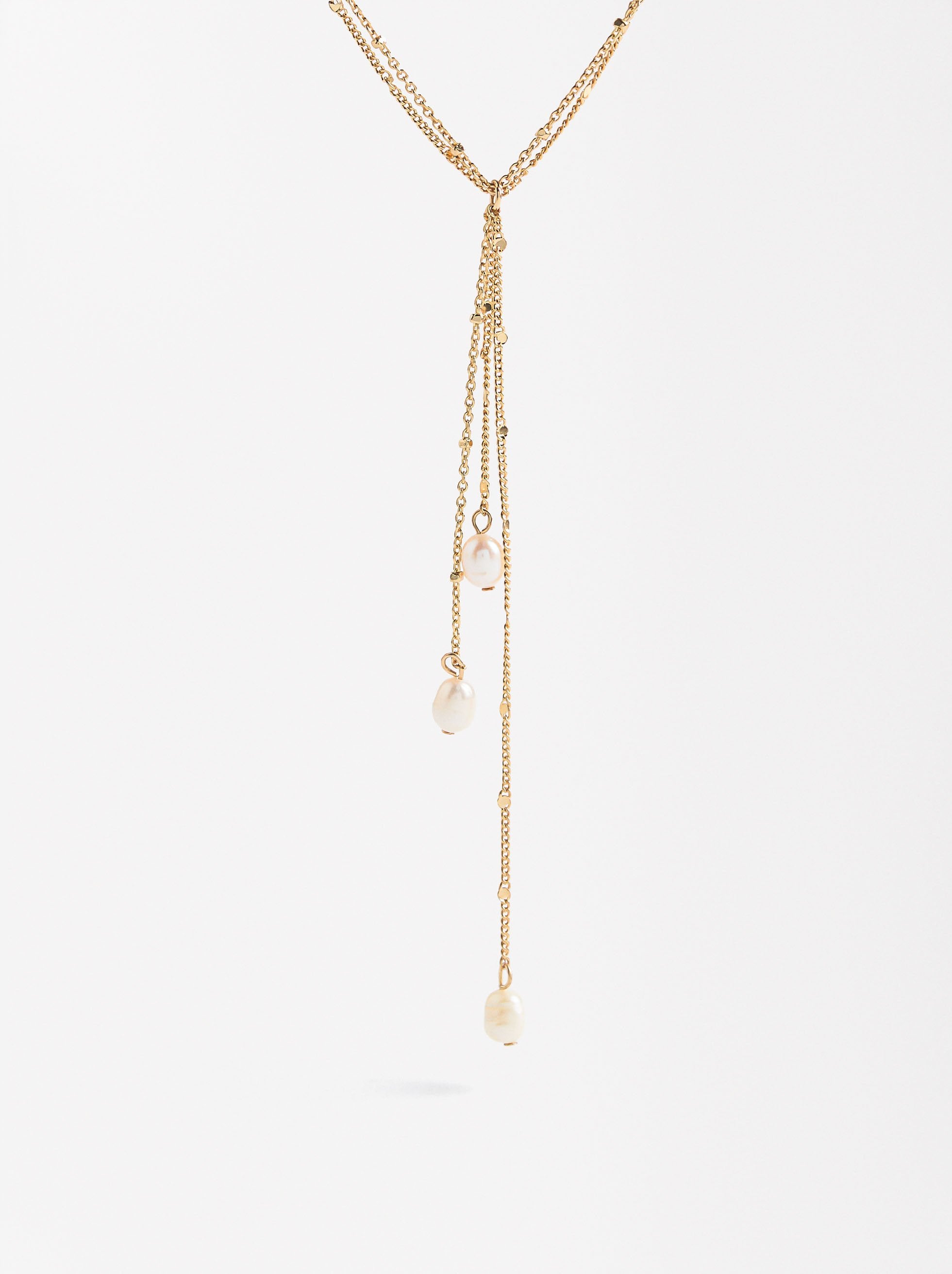 Collar Largo Con Perlas De Agua Dulce