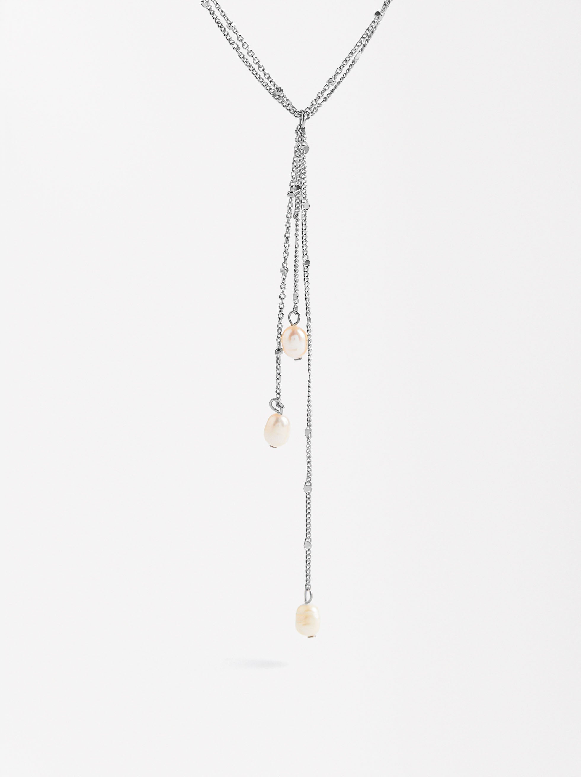 Collar Largo Con Perlas De Agua Dulce