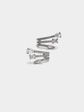 Pendientes Efecto Triple Con Circonitas