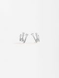 Aretes Efecto Triple Con Zirconias