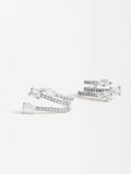 Aretes Efecto Triple Con Zirconias