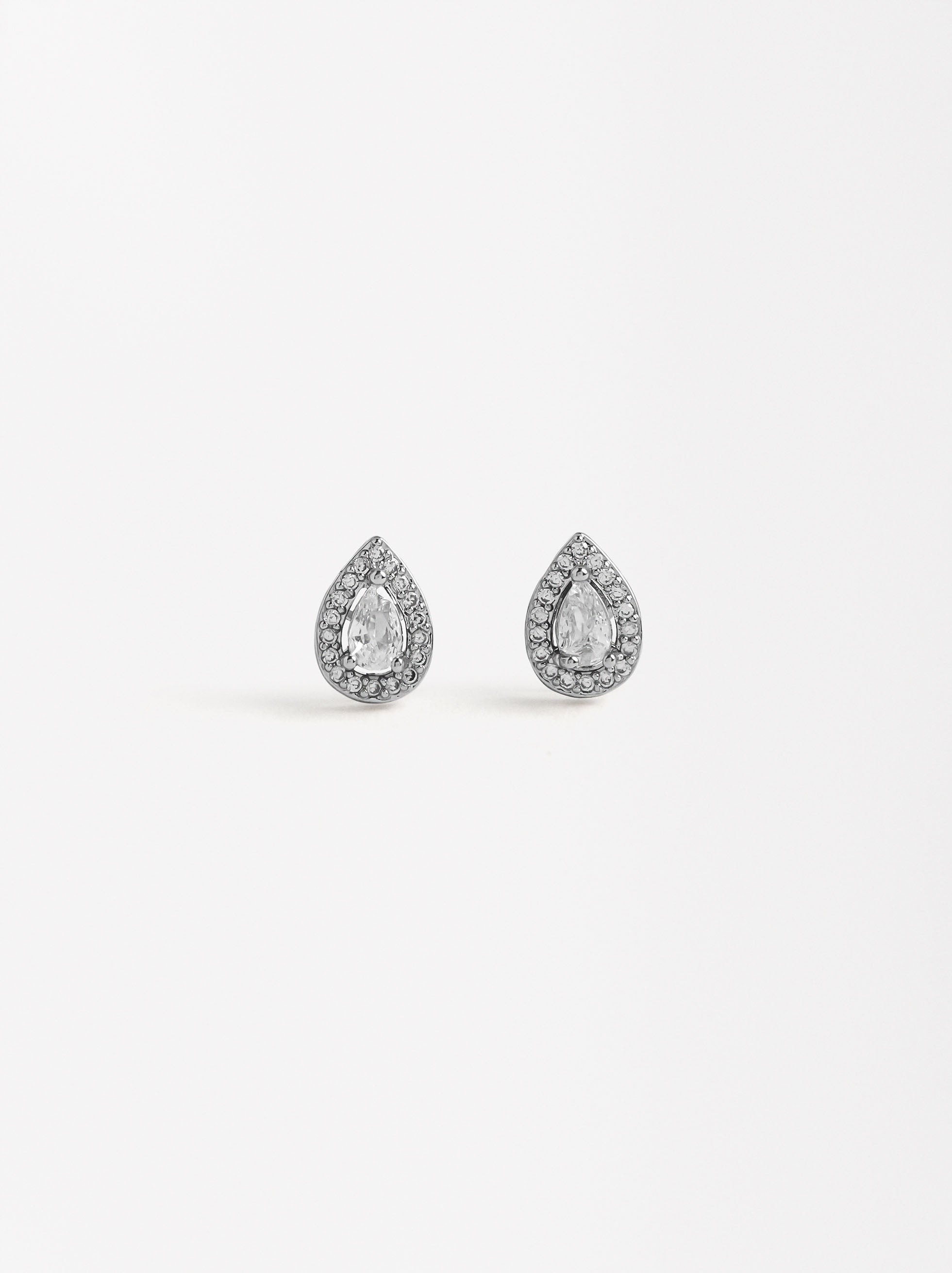 Aretes Lágrima Con Zirconias