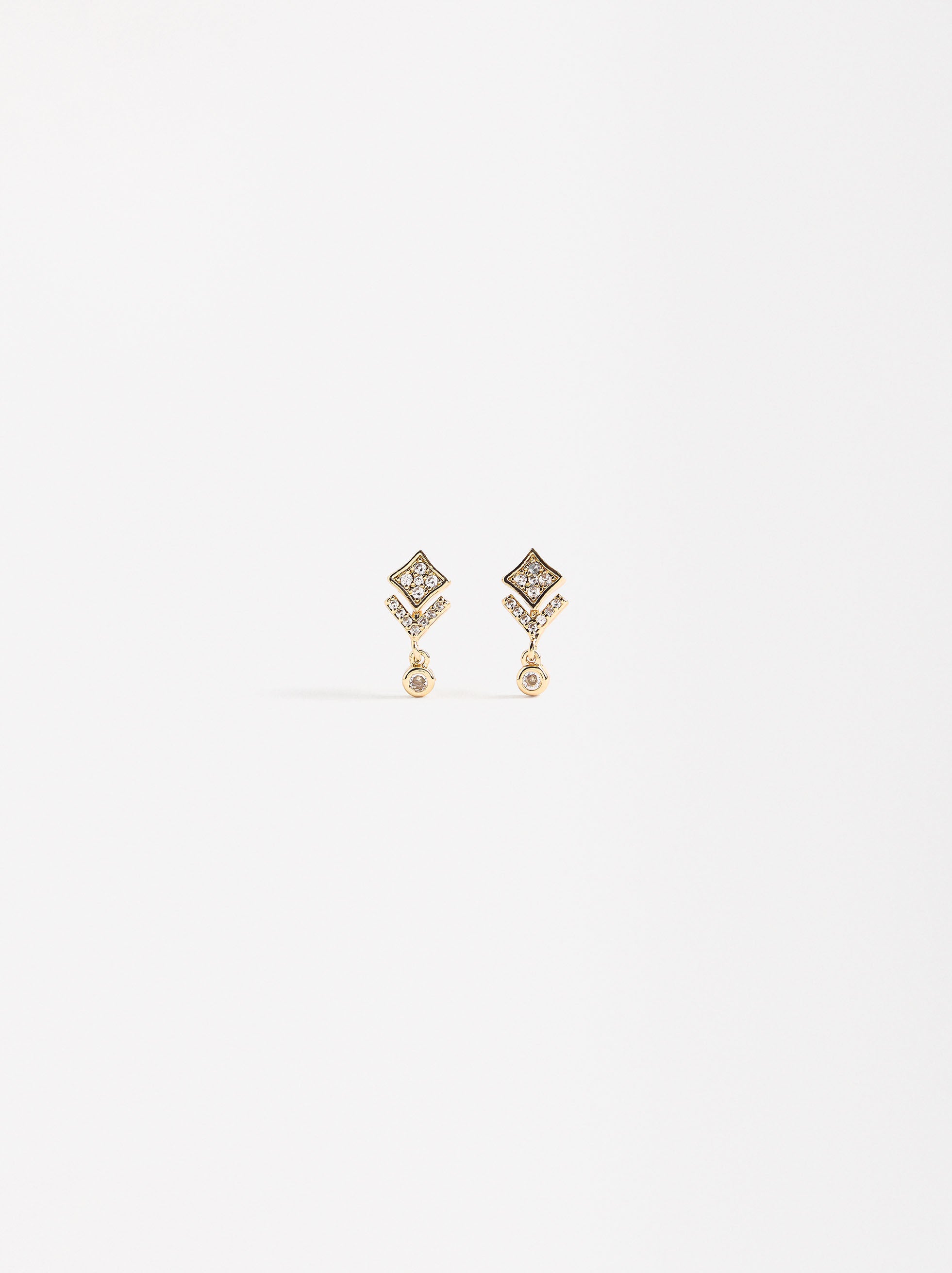 Aretes Rombo Con Circonita