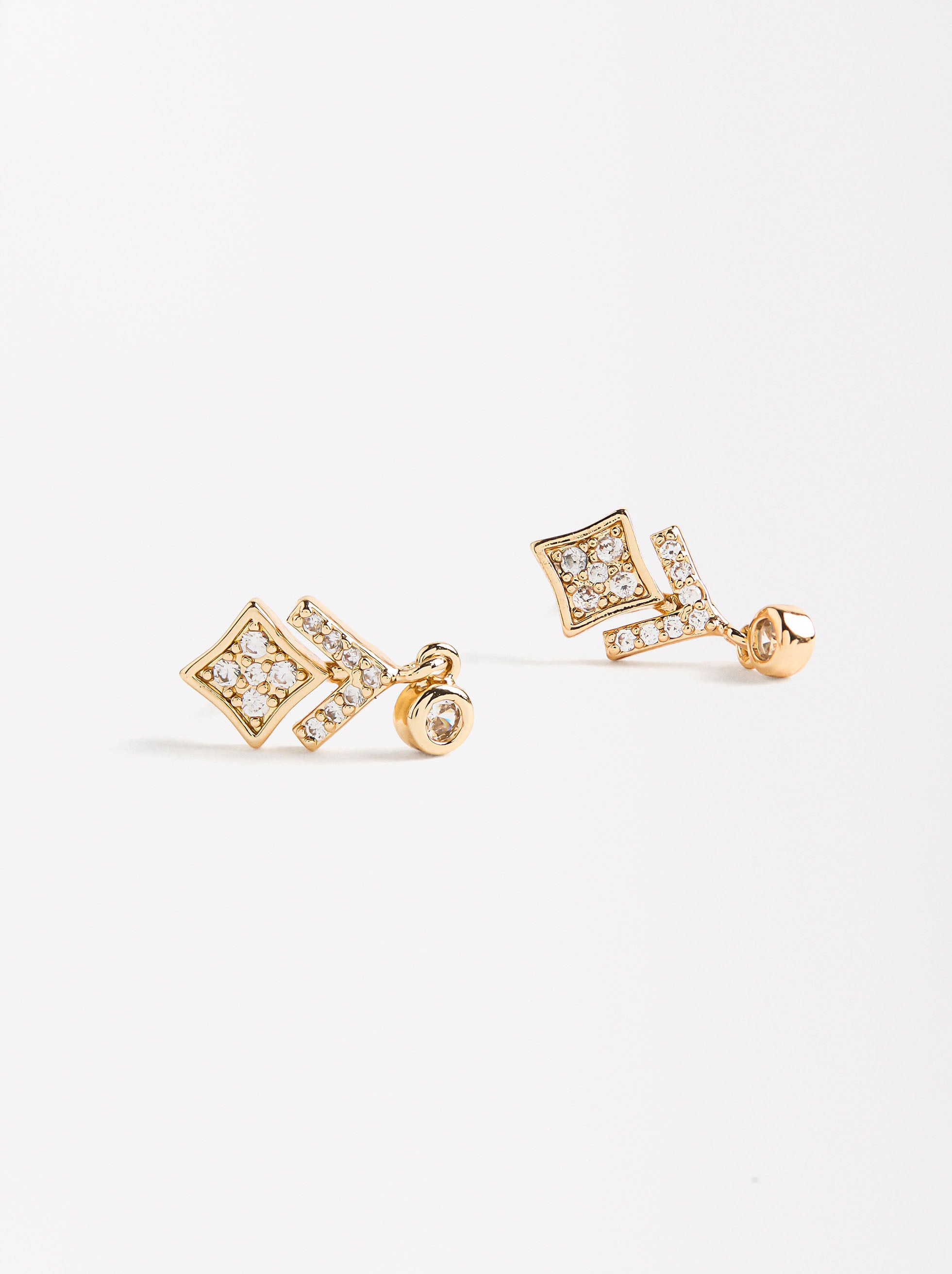 Aretes Rombo Con Circonita