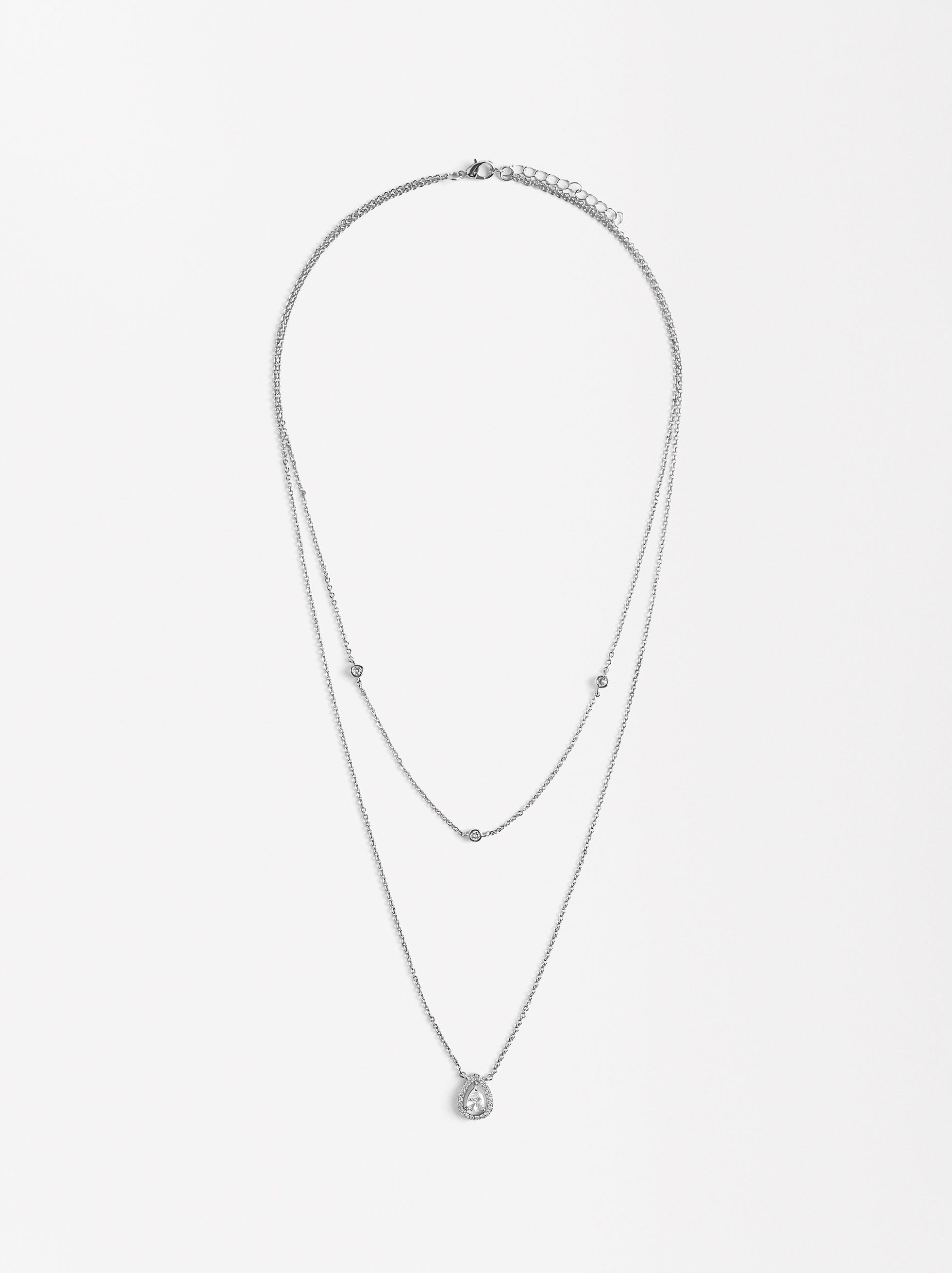 Collar Largo Doble Con Zirconias
