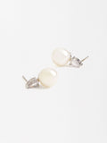 Aretes Cortos Con Perlas Y Circonitas