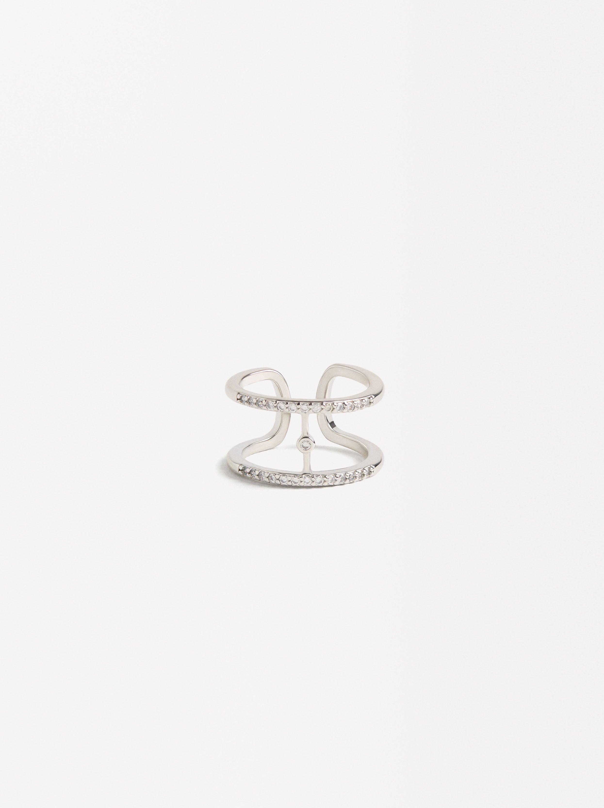 Anillo Efecto Doble Con Zirconias
