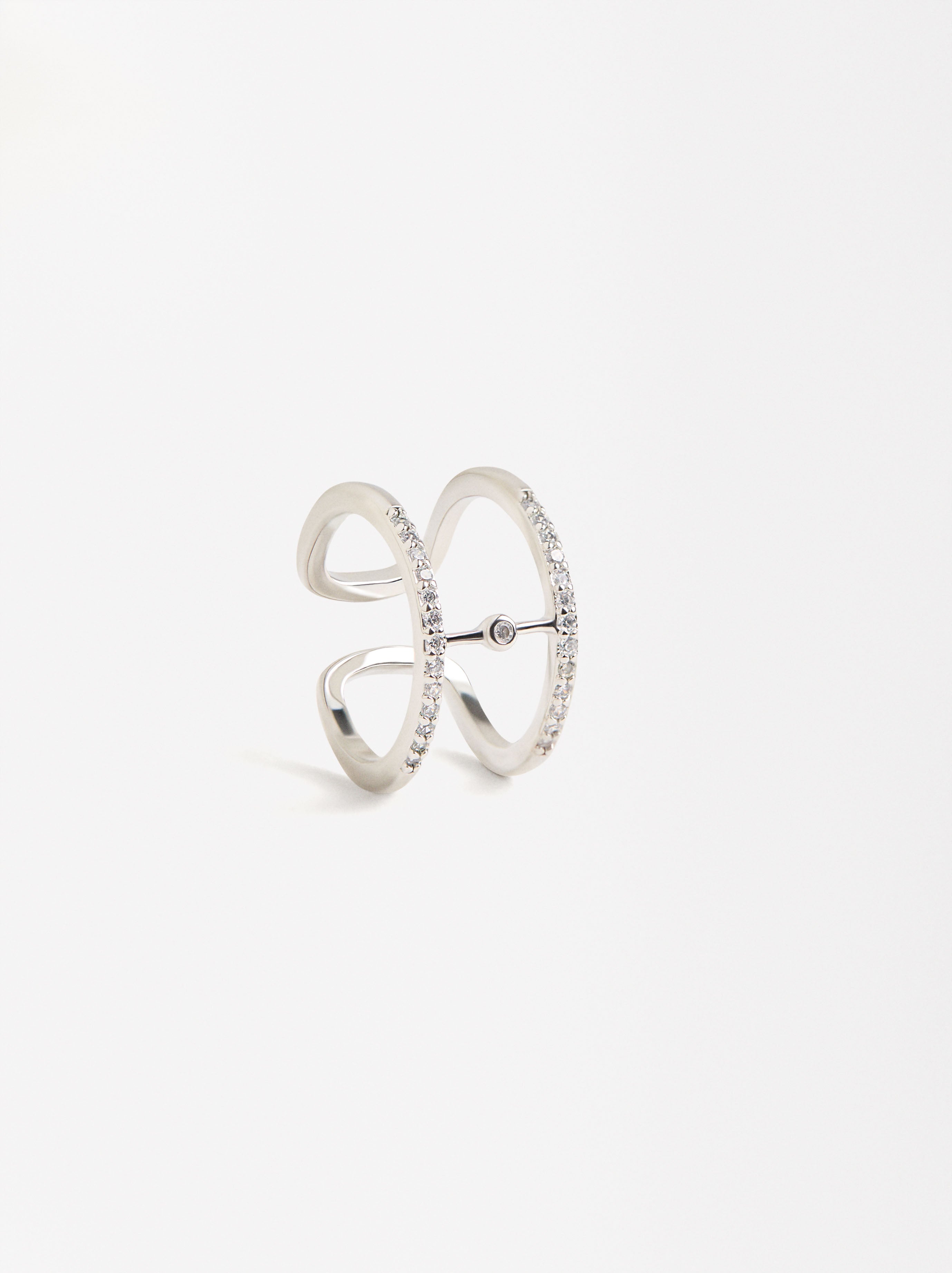 Anillo Efecto Doble Con Zirconias