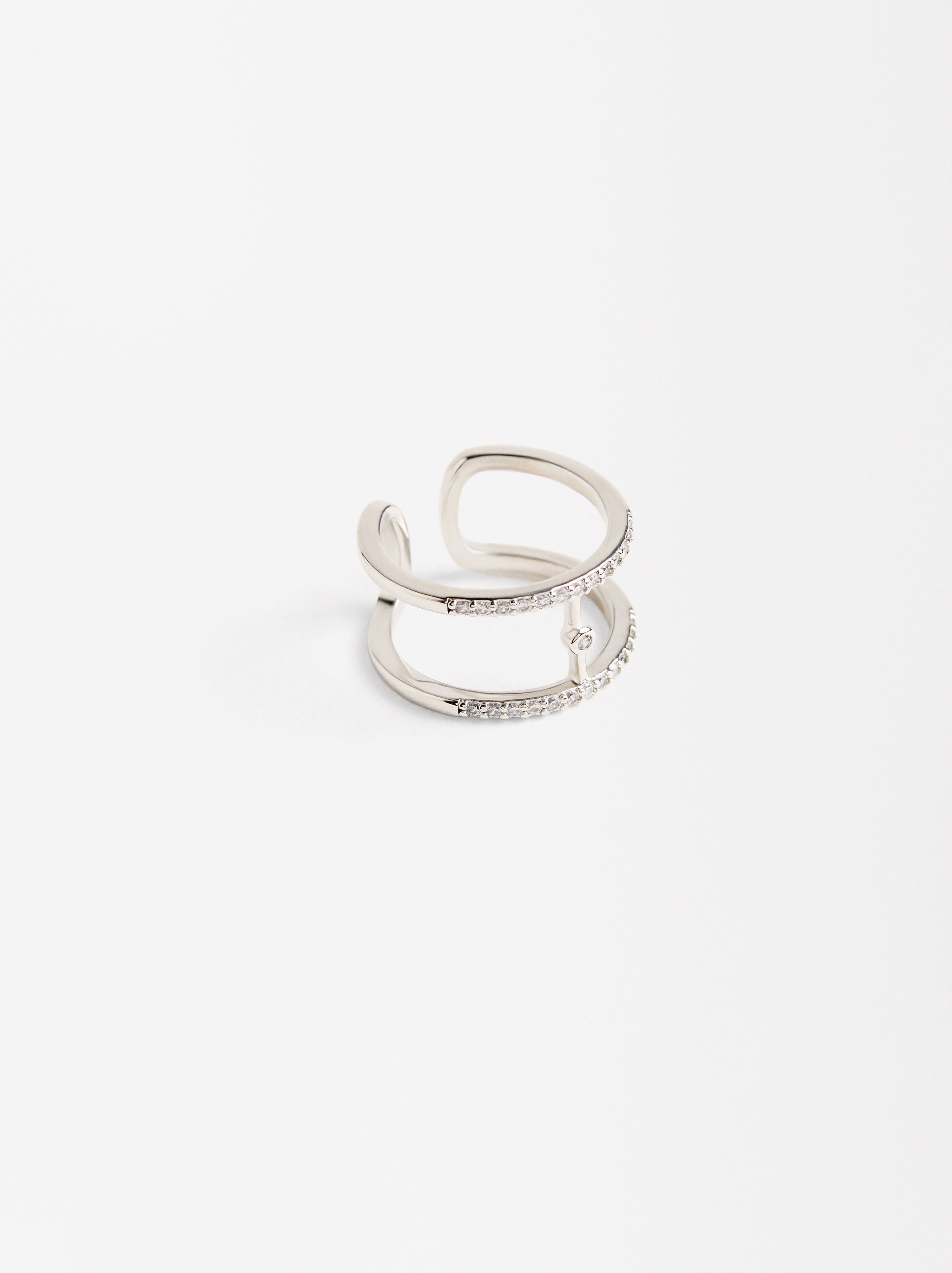 Anillo Efecto Doble Con Zirconias