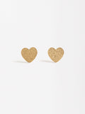 Aretes Corazón Con Efecto Martillado