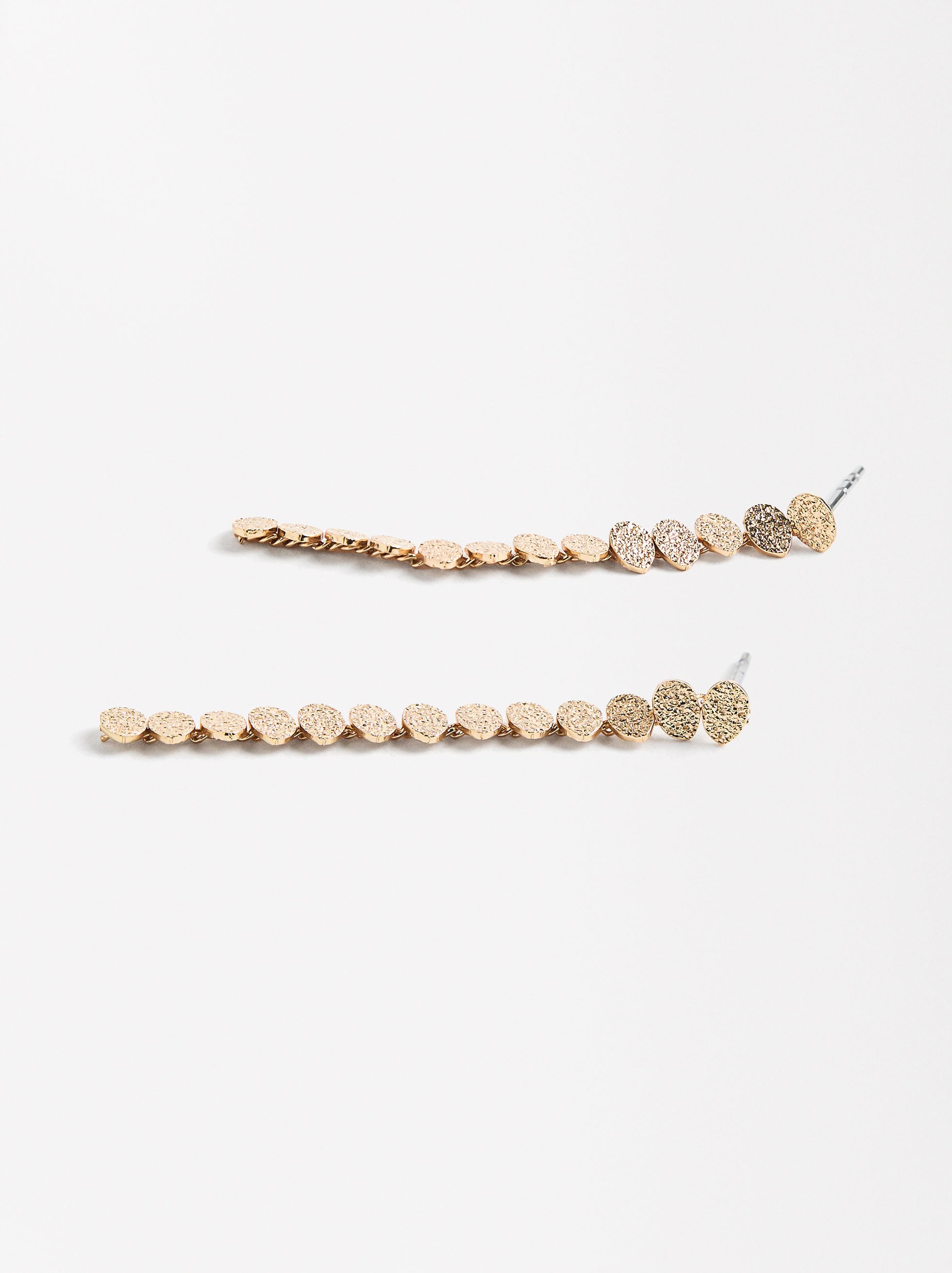 Aretes Largos Con Efecto Martillado