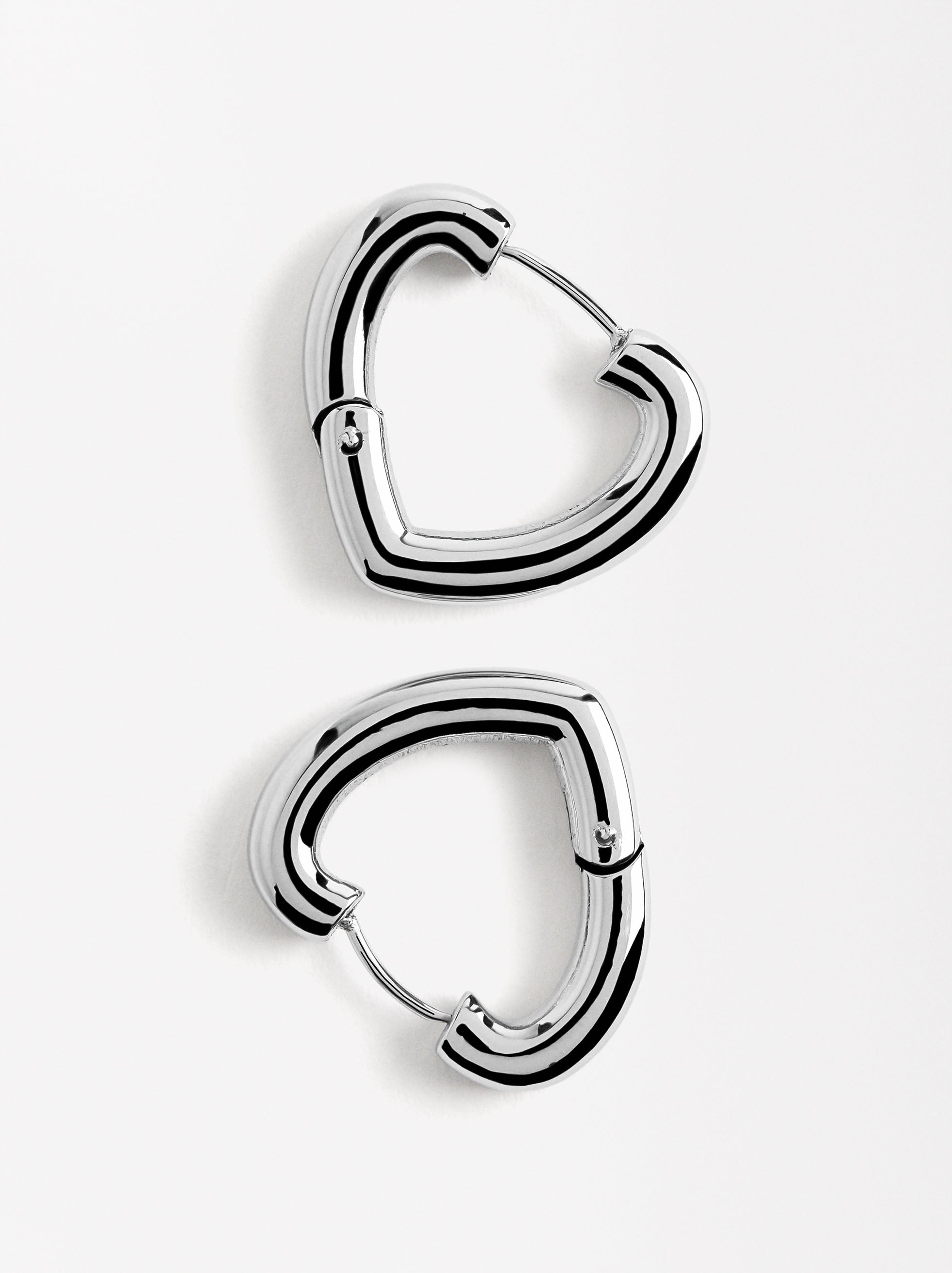 Aretes De Corazón - Acero Inoxidable