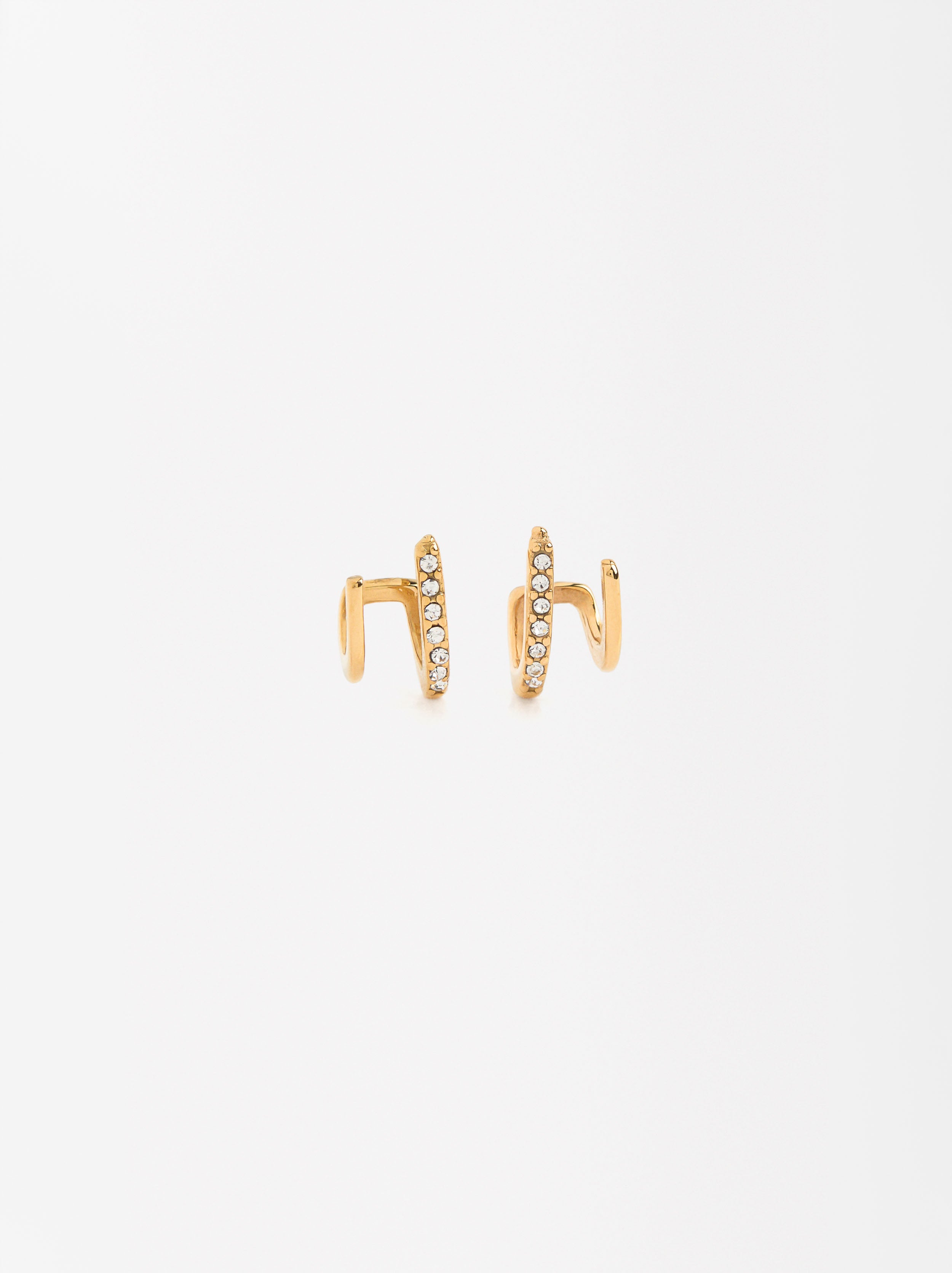 Aretes Con Cristales - Acero Inoxidable