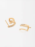 Aretes Con Cristales - Acero Inoxidable
