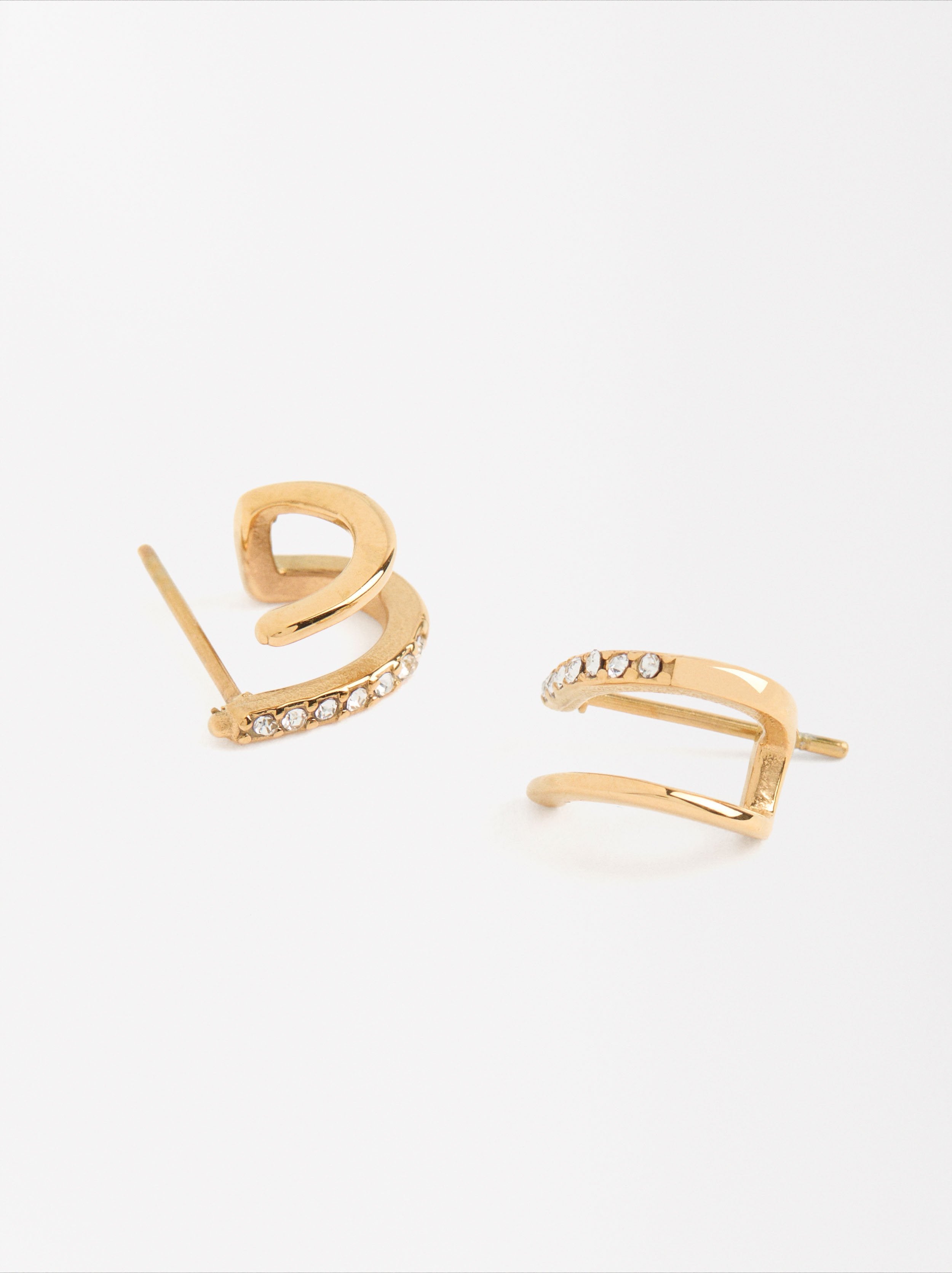 Aretes Con Cristales - Acero Inoxidable