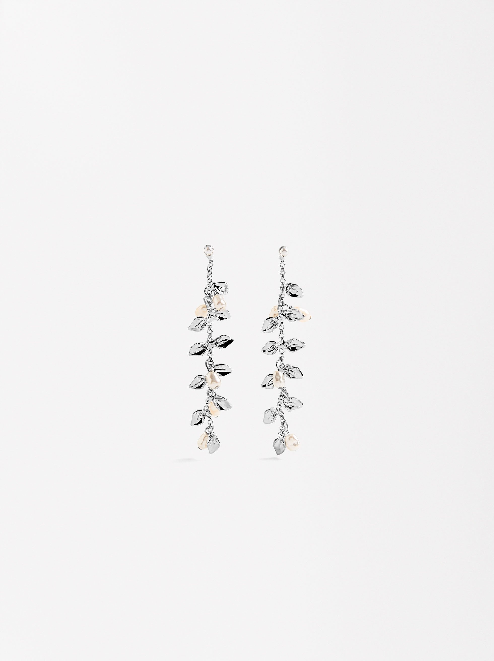 Aretes Largos Con Perlas De Agua Dulce
