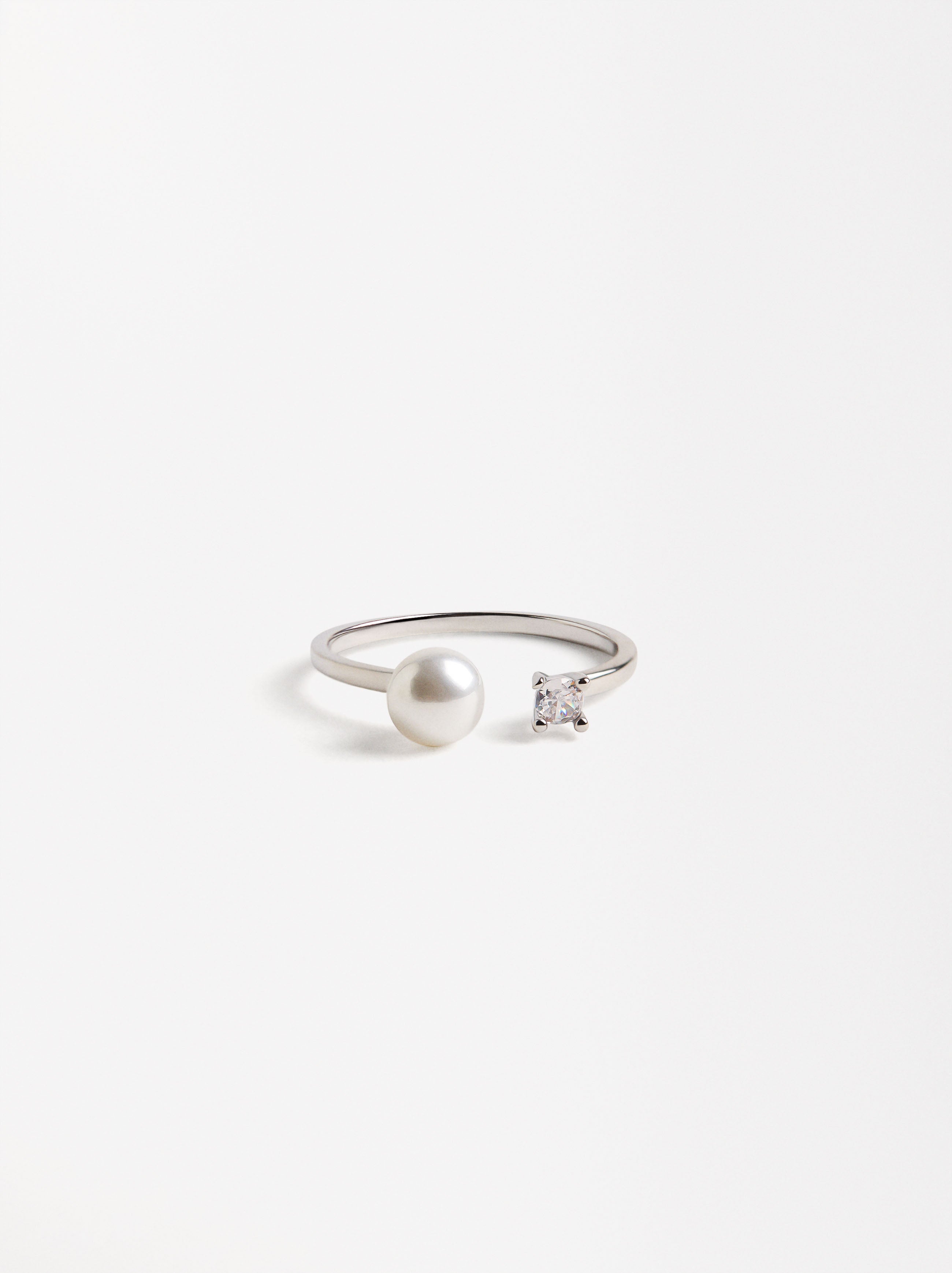 Anillo Abierto Con Perla De Agua Dulce