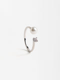 Anillo Abierto Con Perla De Agua Dulce