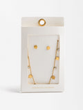 Set De Collar Con Pendientes Trébol - Acero Inoxidable