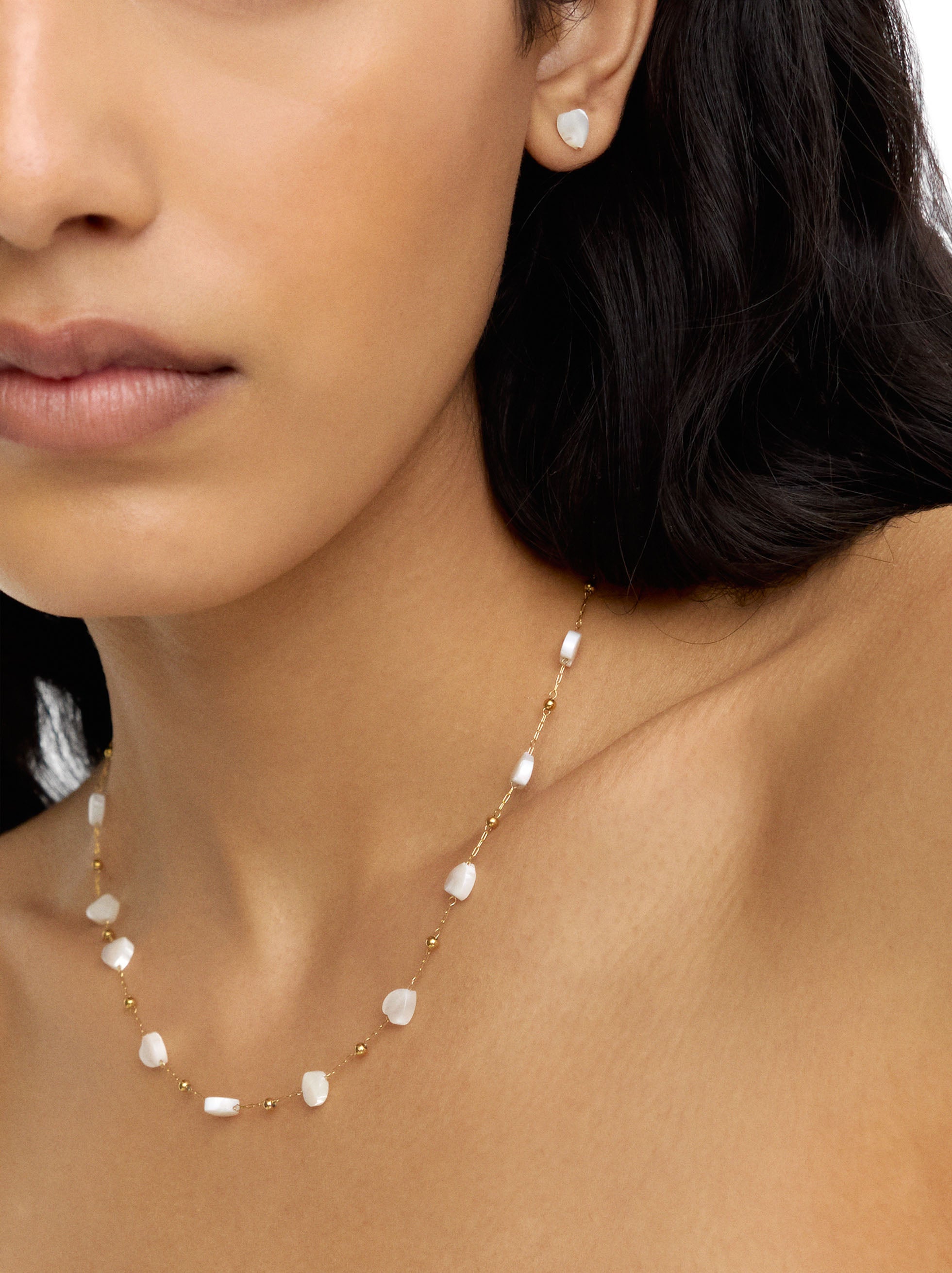 Set De Collar Con Pendientes Corazón - Acero Inoxidable