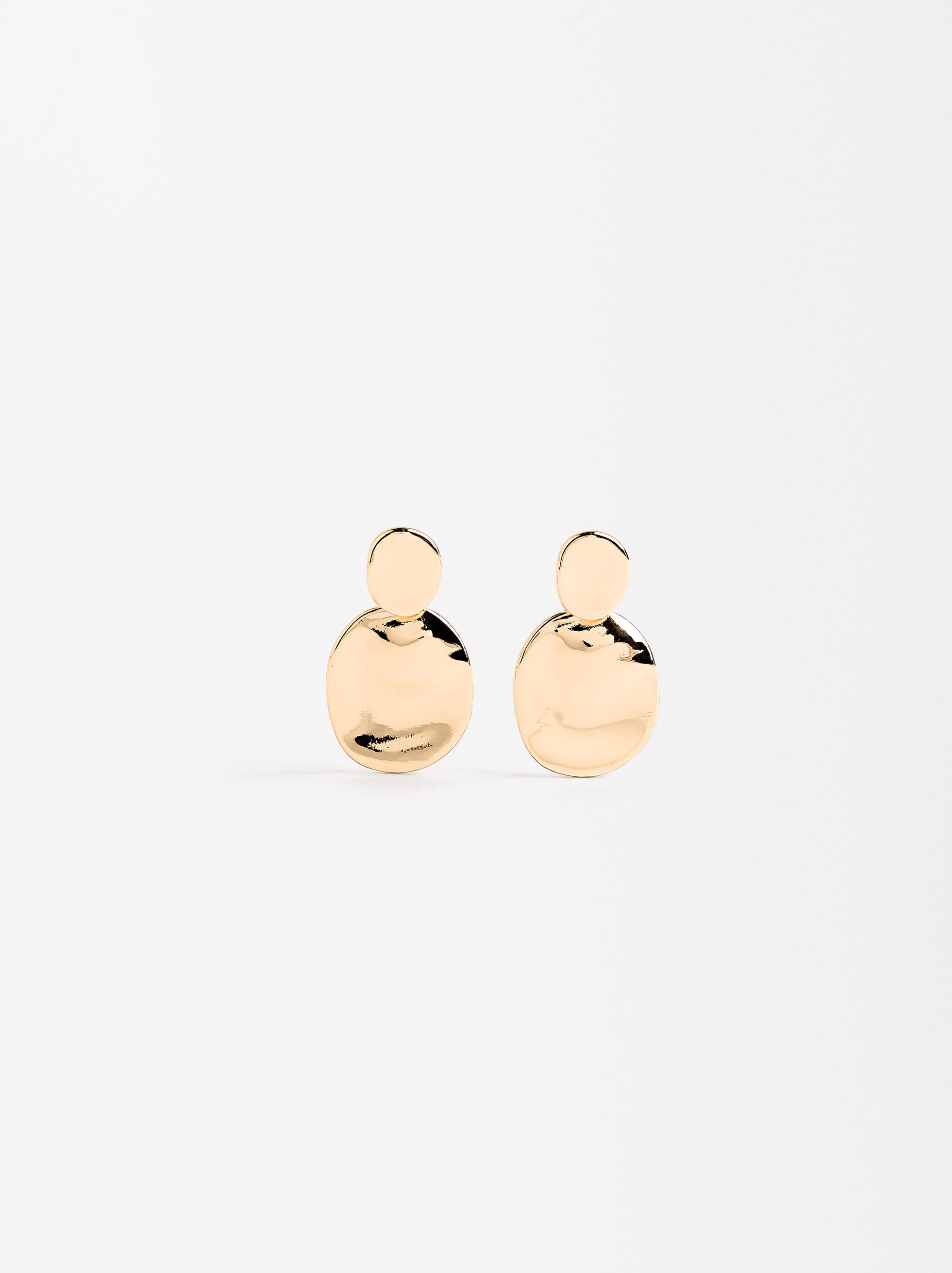 Aretes Ovalados Con Efecto Martillado