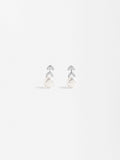 Aretes De Hojas Con Circonitas