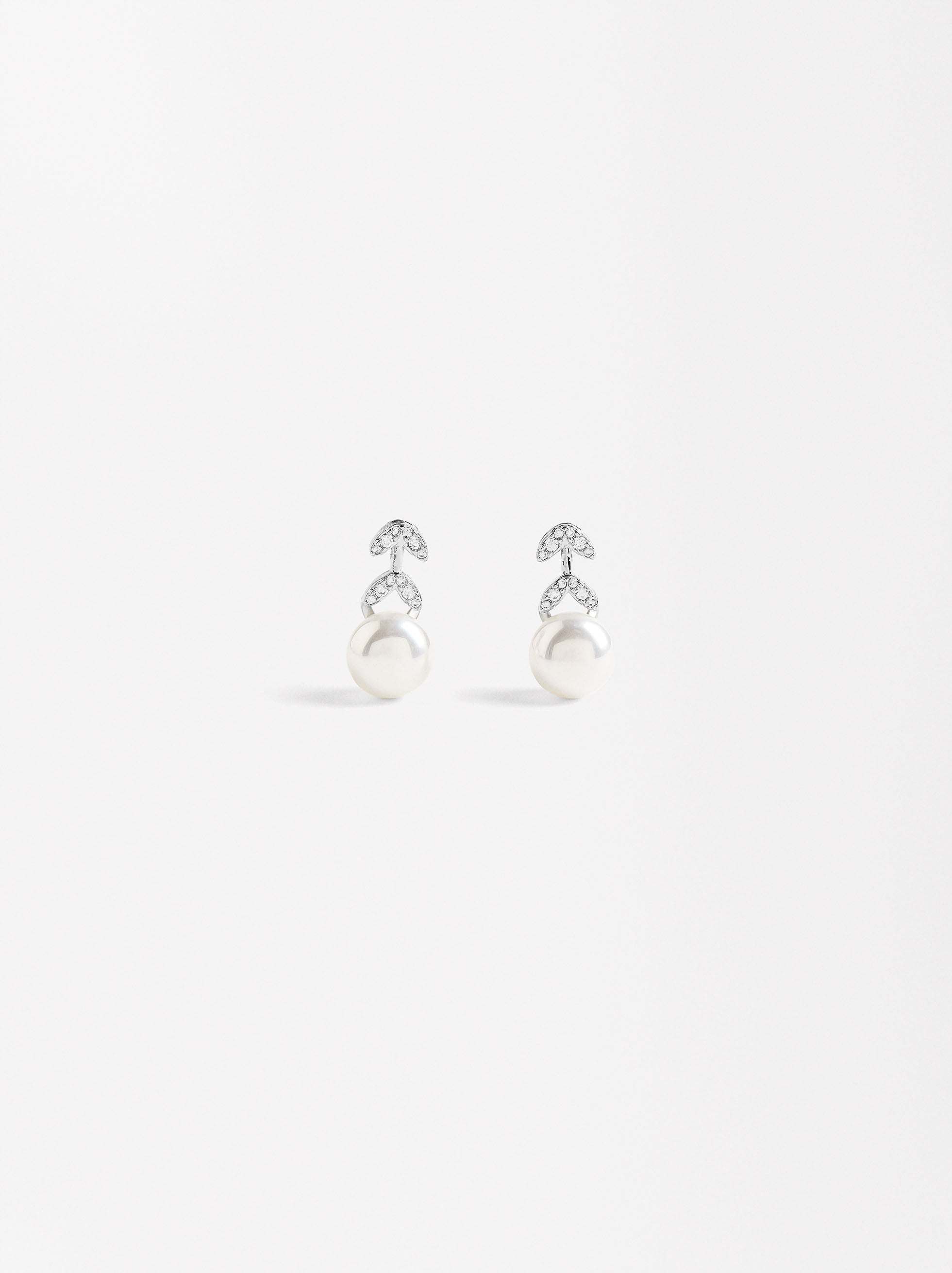 Aretes De Hojas Con Circonitas