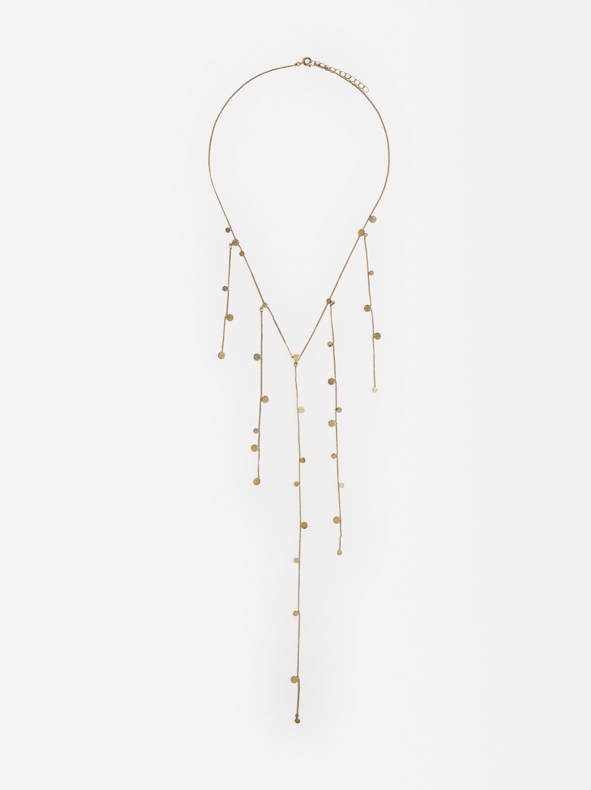 Collar Largo Con Efecto Martillado