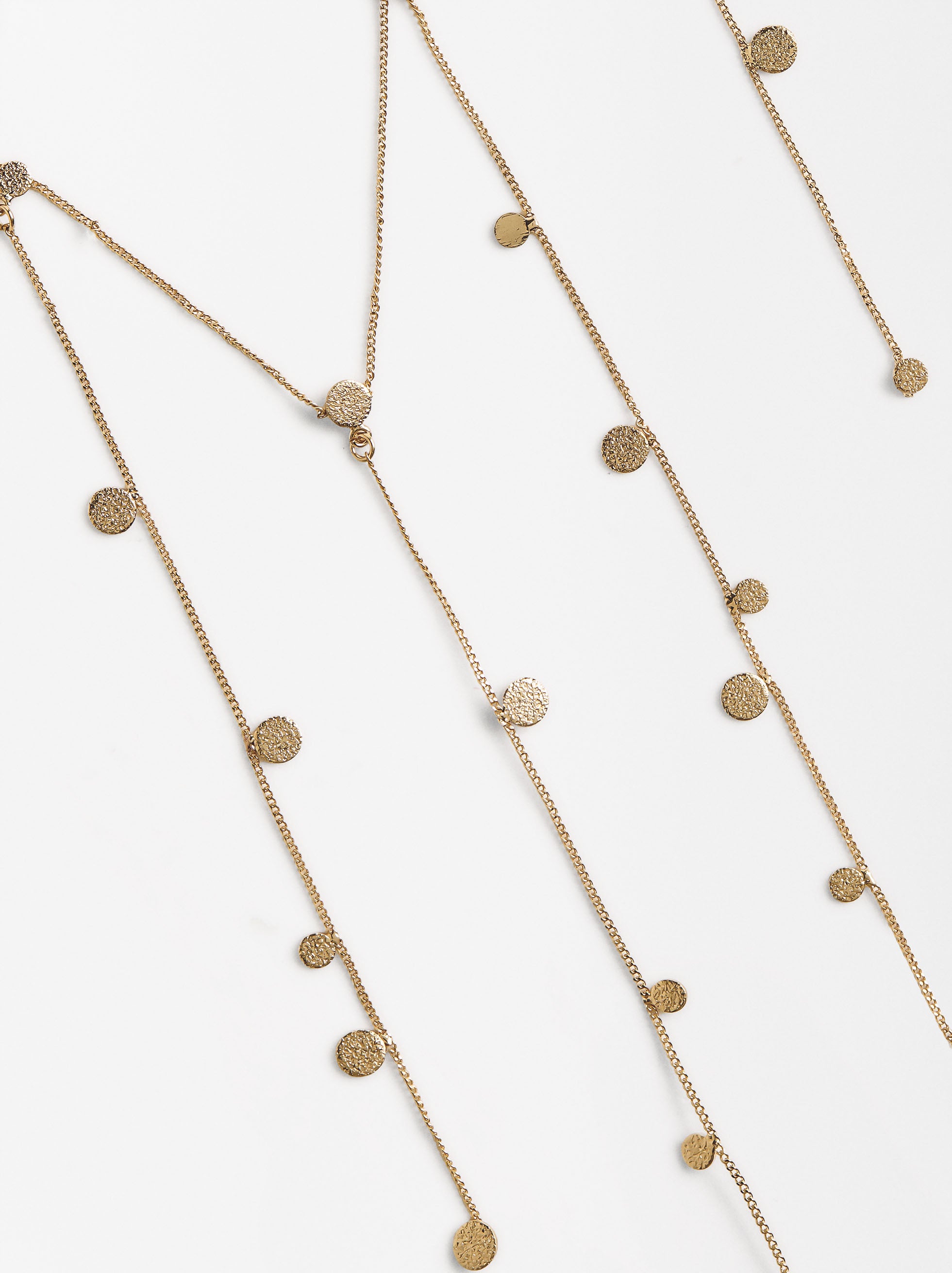 Collar Largo Con Efecto Martillado